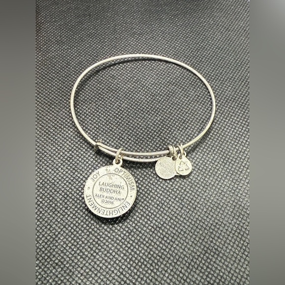 🩶ALEX AND ANI🩶Laughing Buddha Charm Bangle in Rafaelian Silver/EUC - Picture 8 of 8